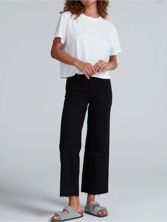 ASKK NY Pants - ASKK NY Crop Wide Leg Jeans Black